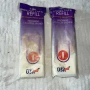 2 Sponge Mop Refill type I Cellulose Squeeze Head Butterfly Pad 9.25"x 3", NEW