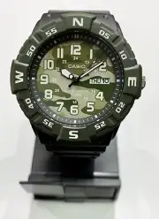 Casio Sports Mens Watch Date Day calendar Camouflage dial Green MRW220HCM-3
