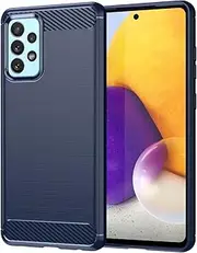 [Jhxtech] Case for Galaxy A73 5G Case, Samsung A73 5G SM-A736B Case, Ultra Slim Phone Cover with Shock-Absorption Carbon Fiber TPU Rubber Protective Cases for Samsung Galaxy A73 5G Navy Blue