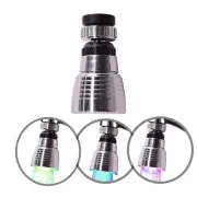 Swivel 3-Color Temperature Sensitive Gradient LED Water Faucet Light Water St...