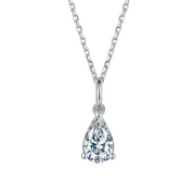 Sterling Silver Teardrop 1.0ct Moissanite Hypoallergenic Necklace