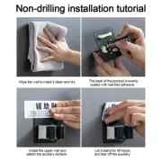 Adhesive Wall Hook for Mop Holder and Brush Broom Rust proof Sturdy Design
