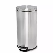 Honey-Can-Do TRS-09074 Step Trash Can, Stainless Steel, Round, 7.9-Gal. -