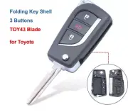 Flip Remote Car Key Shell Case Cover Suitable For TOYOTA Corolla RAV4 3Button