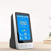 CO2 Air Quality Monitor, Carbon Dioxide PPM Level, with 4.3 Inch Screen, Temperature Humidity Meter, 24H Real Time Monitor with Buzzer, 3000MAh Battery