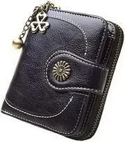 [HAMKVBPR] Women's Wallet Women Leather Wallet RFID Blocking Small Bifold Zipper Pocket Wallet Ladies Purse (Color : B, Size : 11x3.5x9cm)