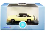 1968 Dodge Charger Light Yellow with Black Top and Black Stripes 1/87 (HO) Scale