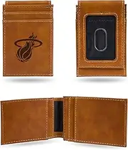 Rico Industries NBA Laser Engraved Front Pocket Wallet, Brown