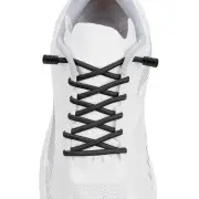 Elastic No Tie Shoelaces For Kids & Adults Sneakers，One Size Fits All Black
