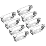 150Pcs Safety Bar Pins 15mm Brooch Clasp Pin Backs for ID Badges, Silver White