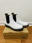 Size 9, Dr Martens 2976 Womens, Smooth Leather White, Chelsea Boots, Brand New