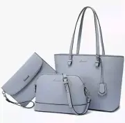 New Lovevook 3 Piece Handbags Set Shoulder Tote Satchel Hobo Light Blue NWT