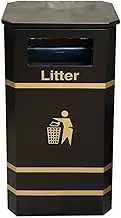 Outdoor Trash Can Indoor/Outdoor Garbage Cans, American Classical Trash Can Commercial Garbage Cans, Retro Thickened Steel Trash Can Waste Container Outside Garbage can