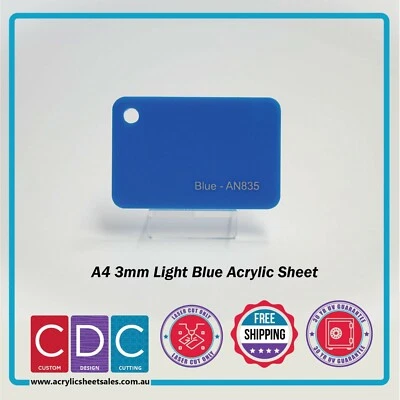 A4 Light Blue 4 Pack 3mm Acrylic Perspex Sheet