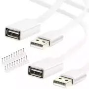 13FT 2 Pack USB Power Extension Cable for Wyze Cam,WyzeCam Pan,YI White