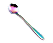 Stirring Spoon Practical Delicate Stainless Steel Long Handle Coffee Mixing Flower Scoop for Home-4