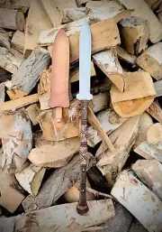 Custom Handmade Carbon Steel Tactical Viking Spear Sword, Battle Ready Spear