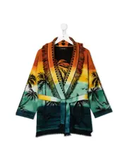 Palm tree printed cardigan 8Y,4Y Black
