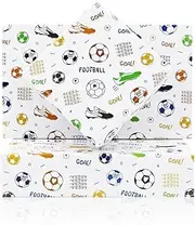 Soccer Football Wrapping Paper for Boys Girls Kids, Sports Soccer Ball Goal Football-boot Printed Folded Flat Gift Wrap Paper for Men Women Birthday Holiday Christmas - 20x28 Inches per Sheet