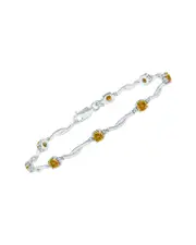 Silver 1.52 ct. tw. Diamond & Citrine Bracelet