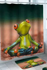 Meditation Frog Shower Curtain