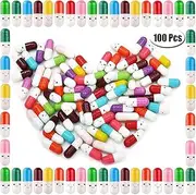 PartyYeah 100 Pcs Tiny Love Message Capsule Letter in a Bottle Cute Love Friendship Half Pill in Random Colour