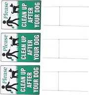 ifundom 3Pcs No Pooping Dog Signs Double Sided Warning Signs with High Contrast Colors for Garden Lawn Clean Up After Your Dog Sign Durable Decorative
