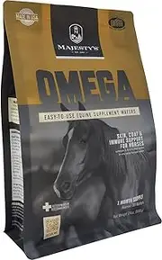 Majesty's Omega Wafers - Superior Horse/Equine Skin, Coat, and Immune Support Supplement - Omega 3, 6, 9, and Biotin - 30 Count (1 Month Supply)