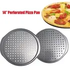 Carbon Steel Kitchen Home Crispy Crust Pizza Cooking Tool Baking Tray Pizza Pan