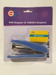 26 Standard Stapler Set w/ 1000 Ct. Staples Blue Vintage By Sunrise Global