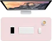 Miners2000 Desk Pad, 30" x 14" PU Leather Desk Mat, XL Extended Mouse Pad, Waterproof Desk Blotter Protector, Ultra Thin Large Laptop Keyboard Mat, Non-Slip Desk Writing Pad for Office Home (Pink)