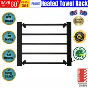 Heated Towel Rack Electric Bathroom Towel Rails Cloths Dryer Warmer Black Ev 90