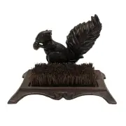 Metal Squirrel Boot Scraper Garden Shoes Brush Outdoor Front Door Porch Decor