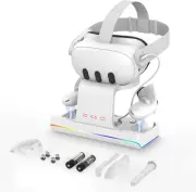 GEEKERA Charging Dock for Meta Quest 3, VR Headset & Controllers Charging Sta...