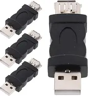 Gatuida 4pcs 1394 Converter 6 Pin to USB Adapter 1394 Adapter 1394 to USB Adapter Jack Adapter for Printer 1394 to USB Converter Jack 6 Pin to USB Converter Hard Disk Scanner Zinc Alloy