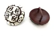 Clovis Silver Br Iron Bridle Loop Back Conchos Pair Hansen Western Gear Horse