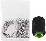 Baxnore Professional Leather Craft Needles, T Pins, C Curved Needles Set with Thread Included for Wig Making Heavy Duty Sewing