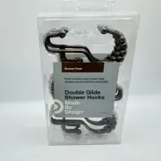 Made By Design Bronze Finish Rust Proof Double Glide Shower Hooks 12 count