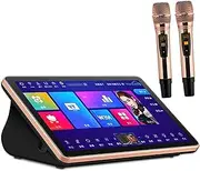 Karaoke System,5 in 1 Karaoke Machine 18.5 inch Capacitive Touch Screen Karaoke Machine with Wireless Microphone,Karaoke Singing Player with 2 Wireless Mic,Desktop KTV Player(Black,20 Thousand Songs)