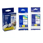Brother Laminated Blue on White Labelling Tape - 18mm