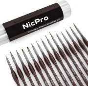 Nicpro Micro Detail Paint Brush Set - 15 PCS Small Miniature 15, Brown