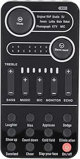 Dilwe Mini External Sound Card, Portable Sound Card with 13 Sound Effects, Compatible for Android Phones/Computers/Tablets, for Gaming Singing Recording