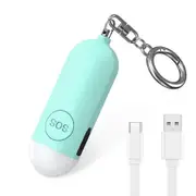 Personal Safety Alarm Keychain, 130dB High-Pitched Emergency Personal Alarm with LED Strobe Light Safety Siren Whistle for Women Elderly Kids (Blue)