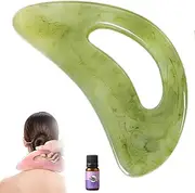 Glowflow Body Gua Sha, Large Body Gua Sha Tool,Gua Sha Massage Tool with Handle, Contouring Tool for Face, Back, Legs to Eliminate Cellulite, Lift & Firm Skin (Green(1pc))