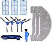 Vacuum Cleaner Parts, Robotic Vacuum Cleaner Kit with Side Brush Rag Filter Main Brush for Proscenic 850T Suits