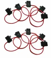 16 Gauge ATC ATO In-Line Fuse Holder Wire Copper 12V Blade Waterproof 10 Pack