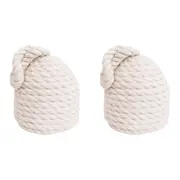 2x LVD Doorstop Rope Hive Weighted Door Stopper Home/Office Decor 15cm White