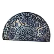 18"x30" Heavy Duty Non-Slip Door Mat 1-Pack - Half 1 Pc Blue Pattern Texture