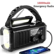 10000mAh Emergency Radio Solar Hand Crank Dynamo AM/FM/NOAA Flashlight SOS Alarm