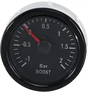 STGTZPLPDU Mechanical Turbo Boost Pressure Gauge -1 ~ +2 Bar 2" 52mm White LED Display Black Bezel 12V Universal Boost Pointer Meter Boost Meter